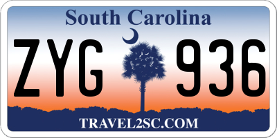 SC license plate ZYG936
