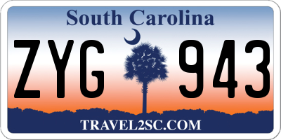 SC license plate ZYG943