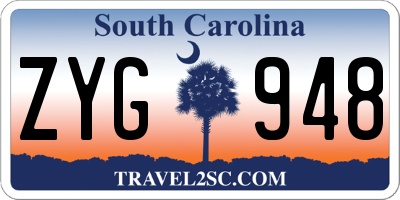 SC license plate ZYG948