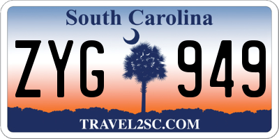 SC license plate ZYG949