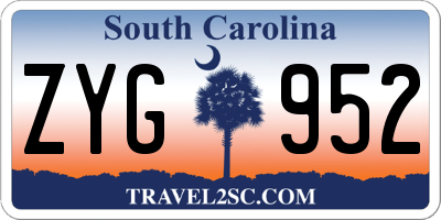SC license plate ZYG952