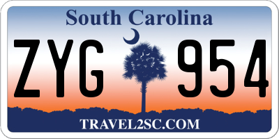 SC license plate ZYG954