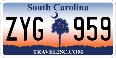 SC license plate ZYG959