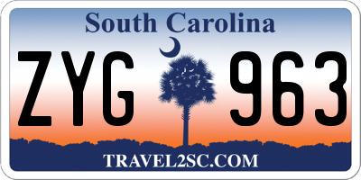 SC license plate ZYG963