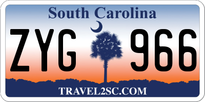 SC license plate ZYG966