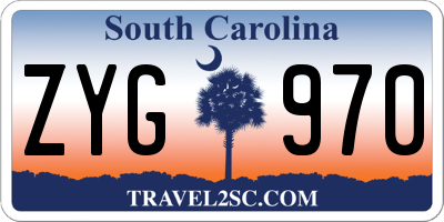 SC license plate ZYG970
