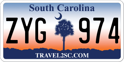 SC license plate ZYG974