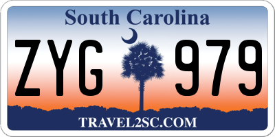 SC license plate ZYG979