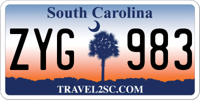 SC license plate ZYG983