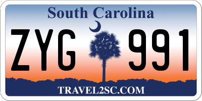 SC license plate ZYG991