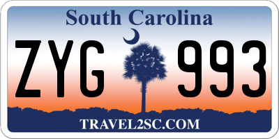 SC license plate ZYG993