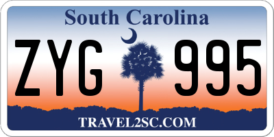 SC license plate ZYG995