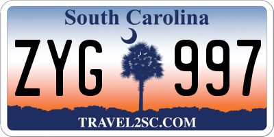 SC license plate ZYG997
