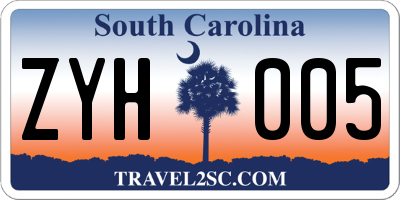 SC license plate ZYH005