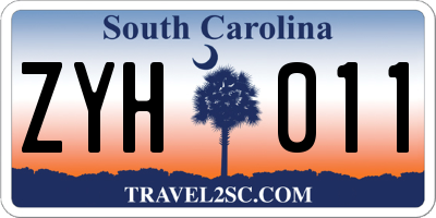 SC license plate ZYH011