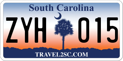 SC license plate ZYH015
