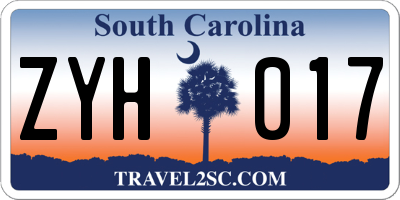 SC license plate ZYH017