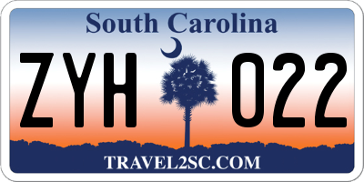 SC license plate ZYH022