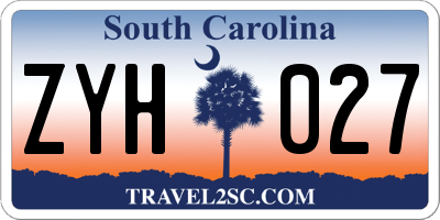 SC license plate ZYH027