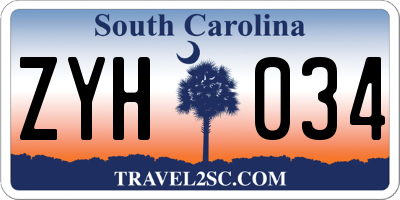 SC license plate ZYH034