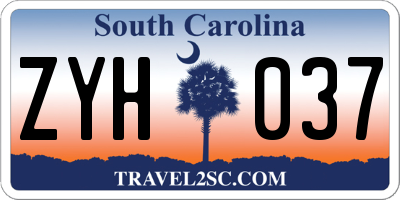 SC license plate ZYH037