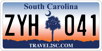 SC license plate ZYH041