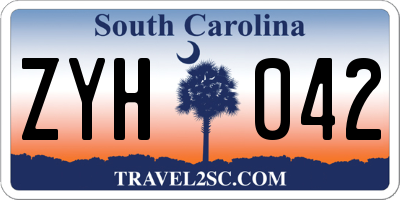 SC license plate ZYH042