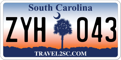 SC license plate ZYH043