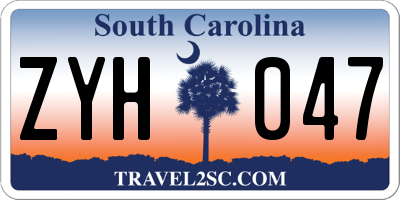 SC license plate ZYH047