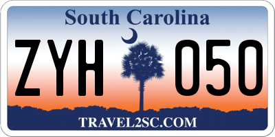 SC license plate ZYH050