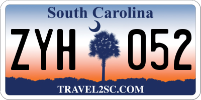 SC license plate ZYH052