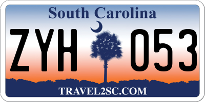 SC license plate ZYH053