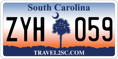 SC license plate ZYH059