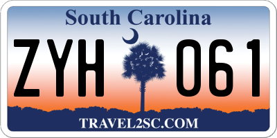 SC license plate ZYH061