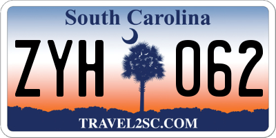SC license plate ZYH062