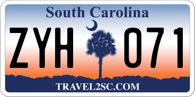 SC license plate ZYH071