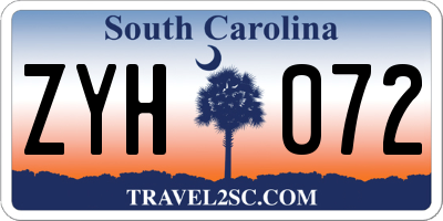 SC license plate ZYH072