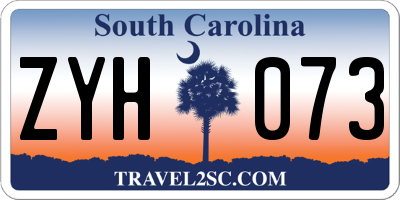 SC license plate ZYH073