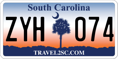 SC license plate ZYH074