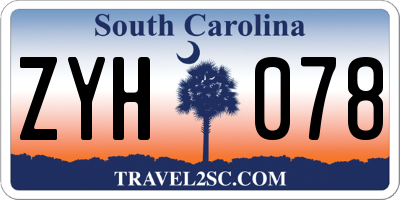 SC license plate ZYH078