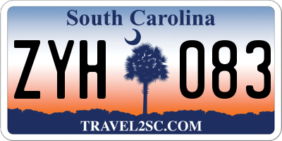 SC license plate ZYH083