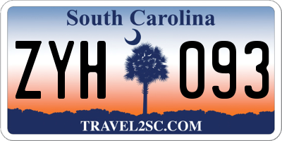 SC license plate ZYH093