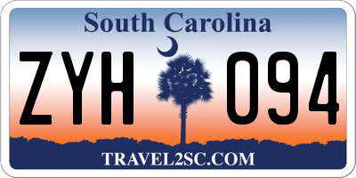 SC license plate ZYH094