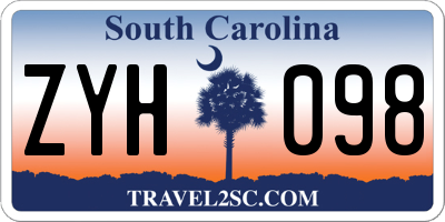 SC license plate ZYH098