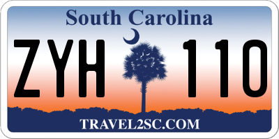 SC license plate ZYH110