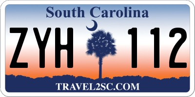 SC license plate ZYH112