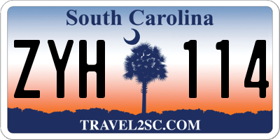 SC license plate ZYH114