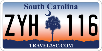 SC license plate ZYH116
