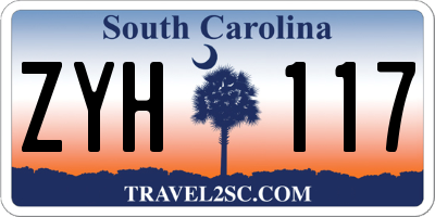 SC license plate ZYH117