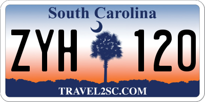 SC license plate ZYH120